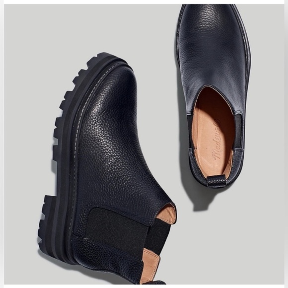 New Madewell Women Chelsea Leather Black Ankle Boots Size 8 - Picture 3 of 5
